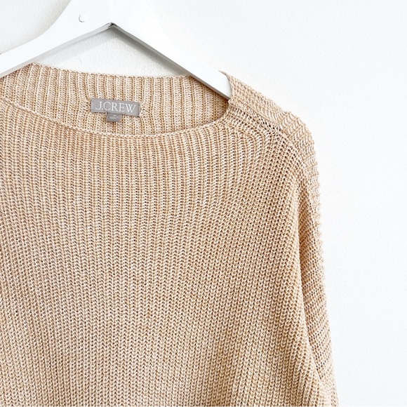 BOGO! J.CREW Ribbed Beachy Sweater Linen Cotton Blend Soft Khaki Size Medium - Picture 5 of 10